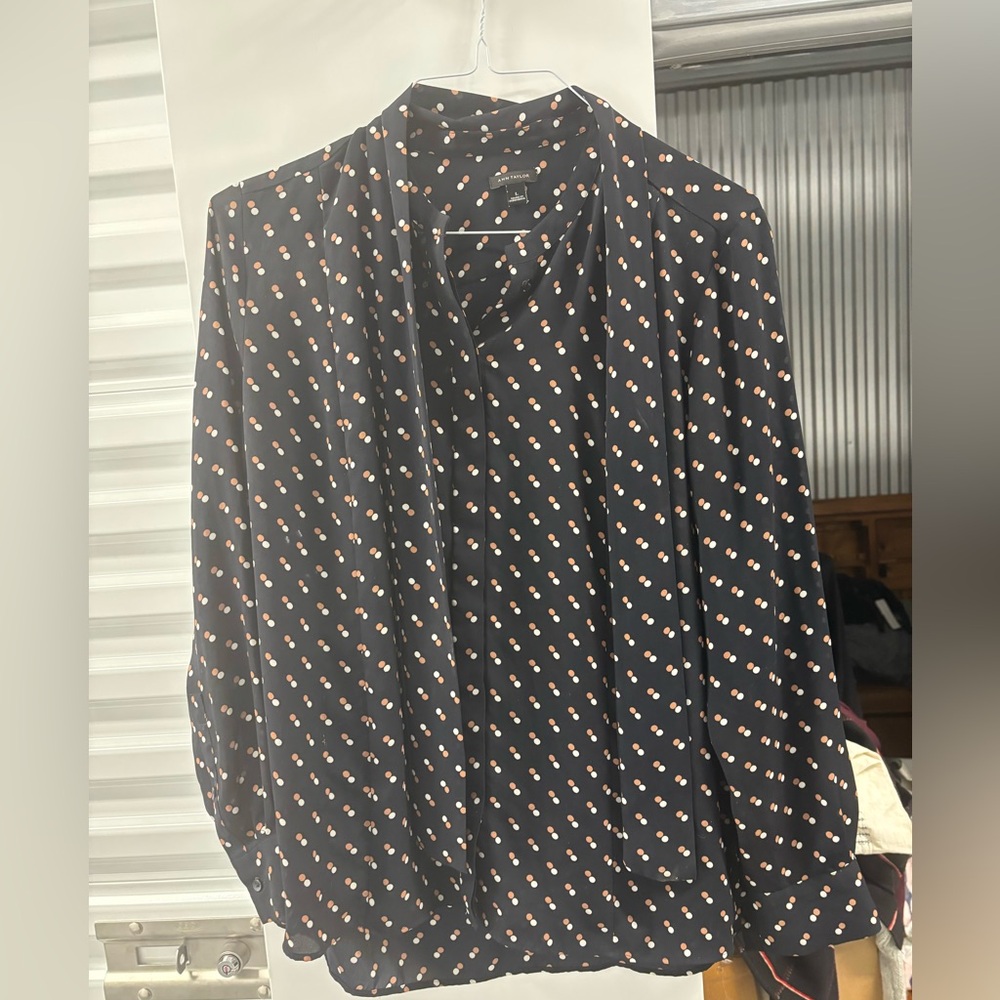 ANN TAYLOR Polka Dot Blouse L